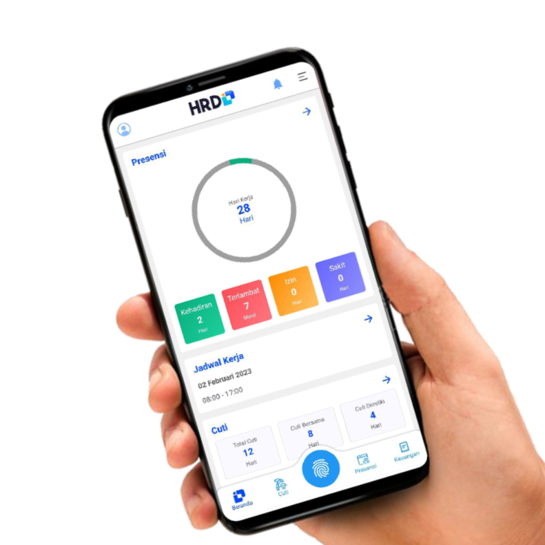 Tampilan dashboard mobile HRD.id